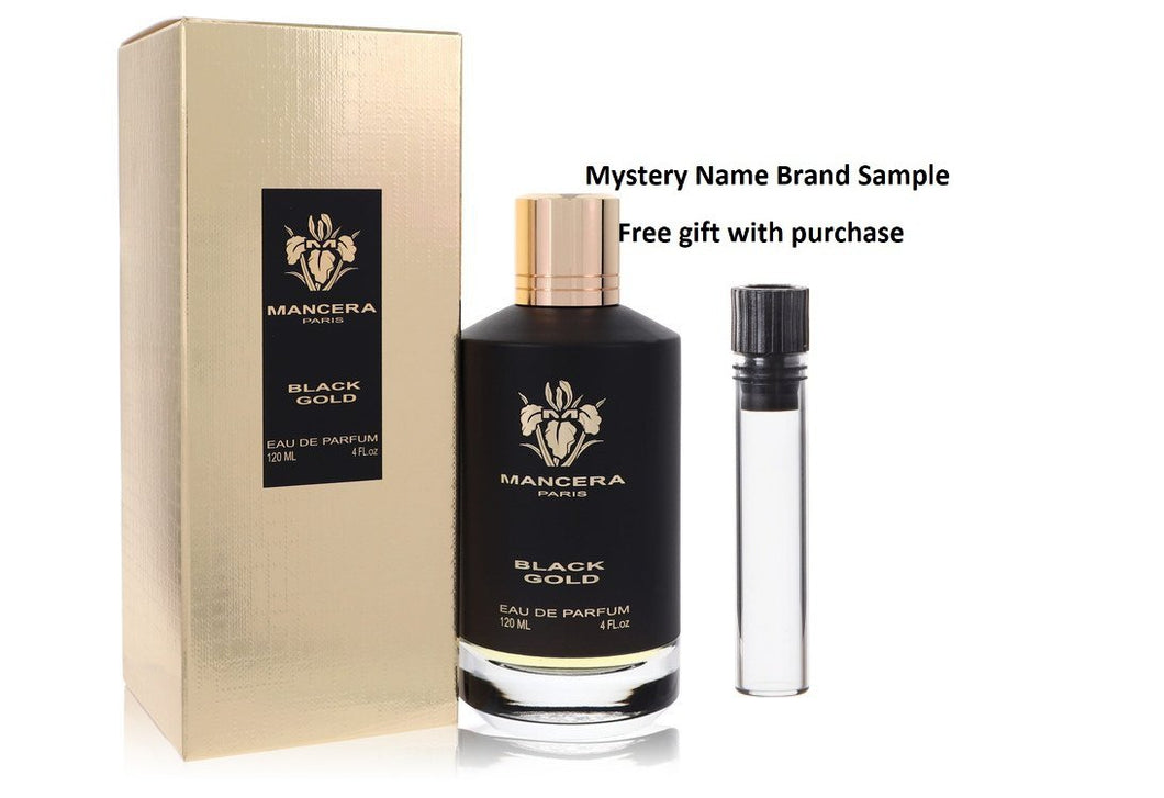 Mancera Black Gold by Mancera Eau De Parfum Spray 4 oz And a Mystery Name brand sample vile