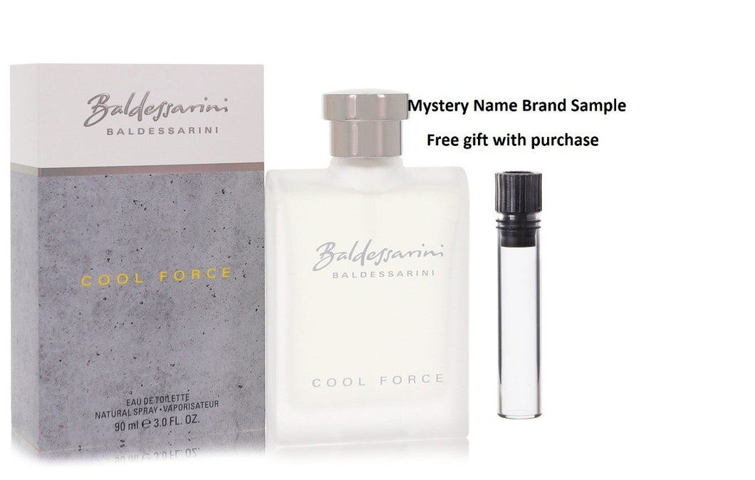 Baldessarini Cool Force by Hugo Boss Eau De Toilette Spray 3 oz And a Mystery Name brand sample vile