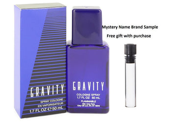 GRAVITY by Coty Cologne Spray 1.7 oz And a Mystery Name brand sample vile