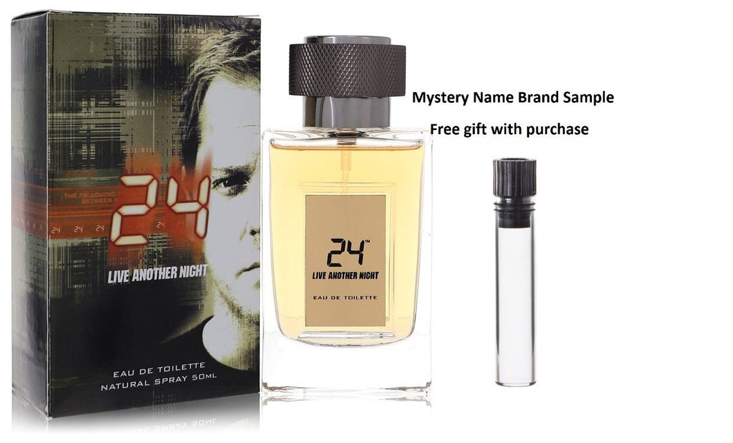 24 Live Another Night by ScentStory Eau De Toilette Spray 1.7 oz And a Mystery Name brand sample vile