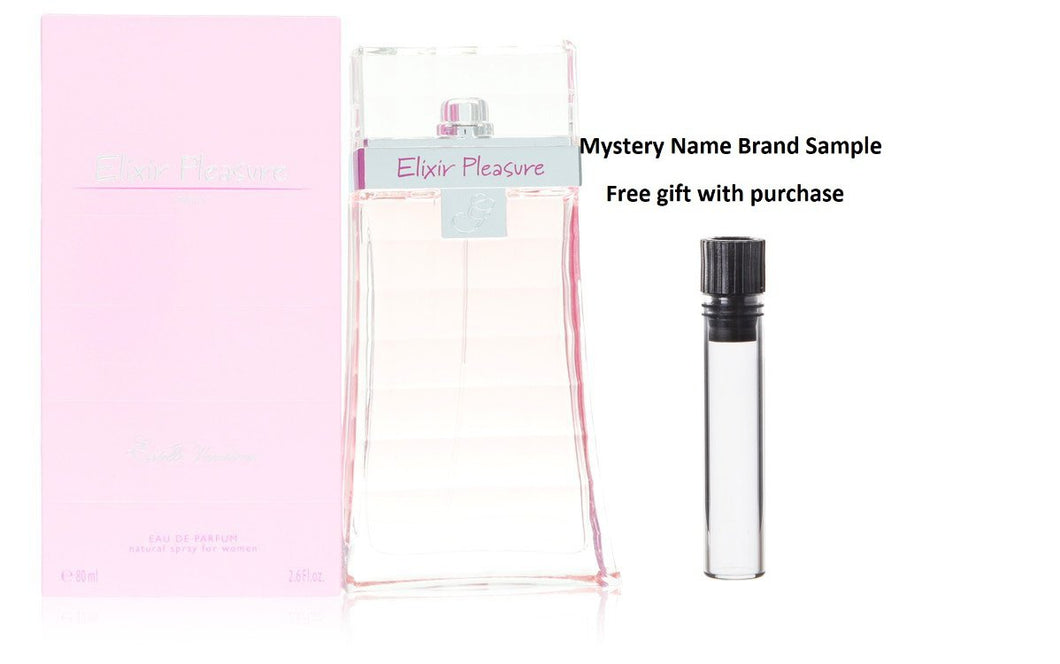 Elixir Pleasure by Estelle Vendome Eau De Parfum Spray 2.6 oz And a Mystery Name brand sample vile