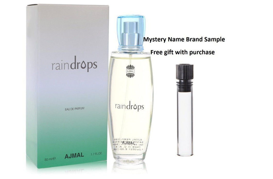 Ajmal Raindrops by Ajmal Eau De Parfum Spray 1.7 oz And a Mystery Name brand sample vile