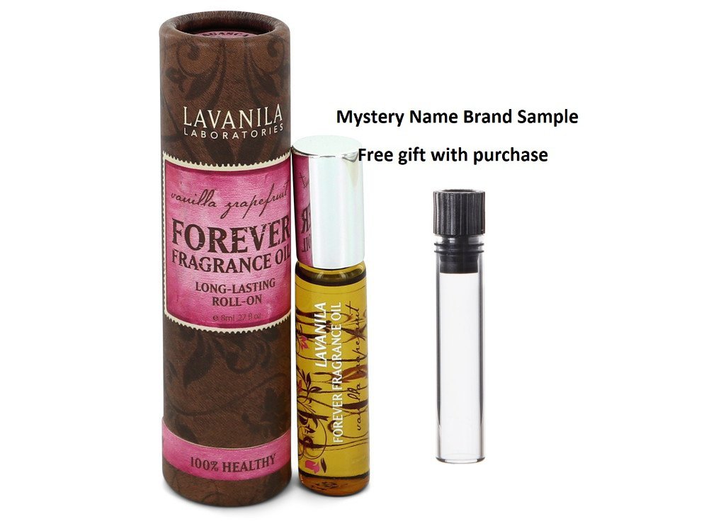 Lavanila Forever Fragrance Oil by Lavanila Long Lasting Roll-on Fragrance Oil .27 oz And a Mystery Name brand sample vile