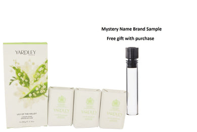 Lily of The Valley Yardley by Yardley London 3 x 3.5 oz Soap 3.5 oz And a Mystery Name brand sample vile