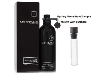 Montale Aoud Cuir D'arabie by Montale Eau De Parfum Spray (Unisex) 3.4 oz And a Mystery Name brand sample vile