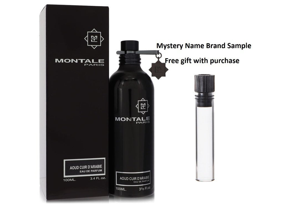 Montale Aoud Cuir D'arabie by Montale Eau De Parfum Spray (Unisex) 3.4 oz And a Mystery Name brand sample vile