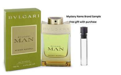 Bvlgari Man Wood Neroli by Bvlgari Eau De Parfum Spray 3.4 oz And a Mystery Name brand sample vile