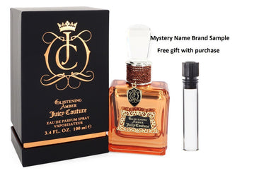 Juicy Couture Glistening Amber by Juicy Couture Eau De Parfum Spray 3.4 oz  And a Mystery Name brand sample vile