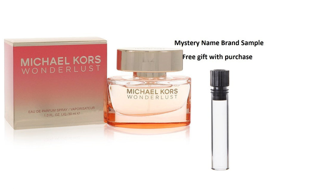Michael Kors Wonderlust by Michael Kors Eau De Parfum Spray 1 oz And a Mystery Name brand sample vile