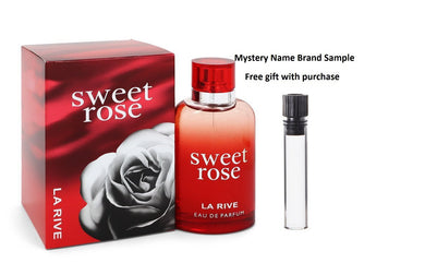 La Rive Sweet Rose by La Rive Eau De Parfum Spray 3 oz And a Mystery Name brand sample vile