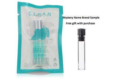 Clean Rain & Pear by Clean Mini Eau Fraiche .17 oz And a Mystery Name brand sample vile
