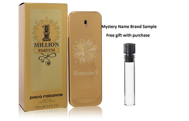 1 Million Parfum by Paco Rabanne Parfum Spray 3.4 oz And a Mystery Name brand sample vile