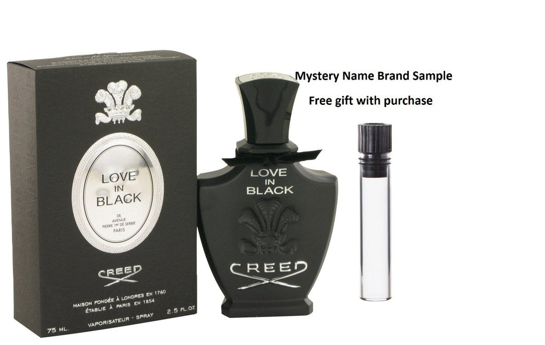 Love In Black by Creed Eau De Parfum Spray 2.5 oz And a Mystery Name brand sample vile