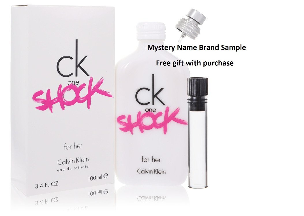 CK One Shock by Calvin Klein Eau De Toilette Spray 3.4 oz And a Mystery Name brand sample vile