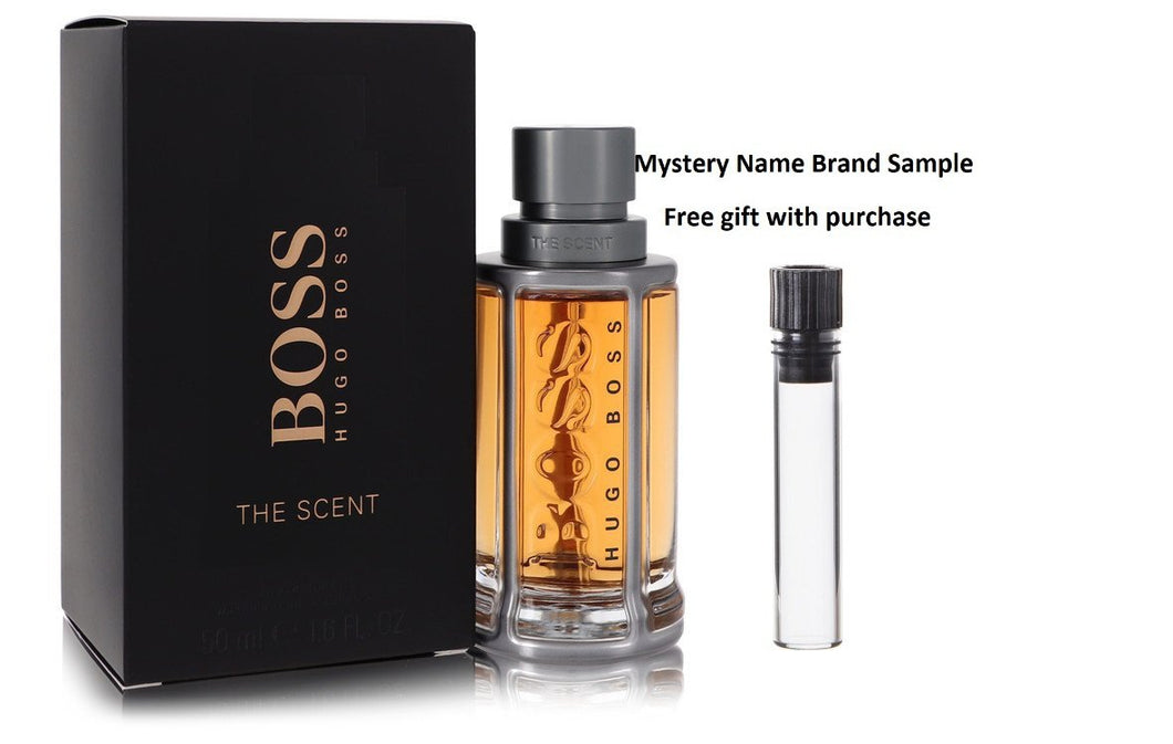 Boss The Scent by Hugo Boss Eau De Toilette Spray 1.7 oz And a Mystery Name brand sample vile