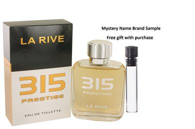 315 Prestige by La Rive Eau DE Toilette Spray 3.3 oz And a Mystery Name brand sample vile