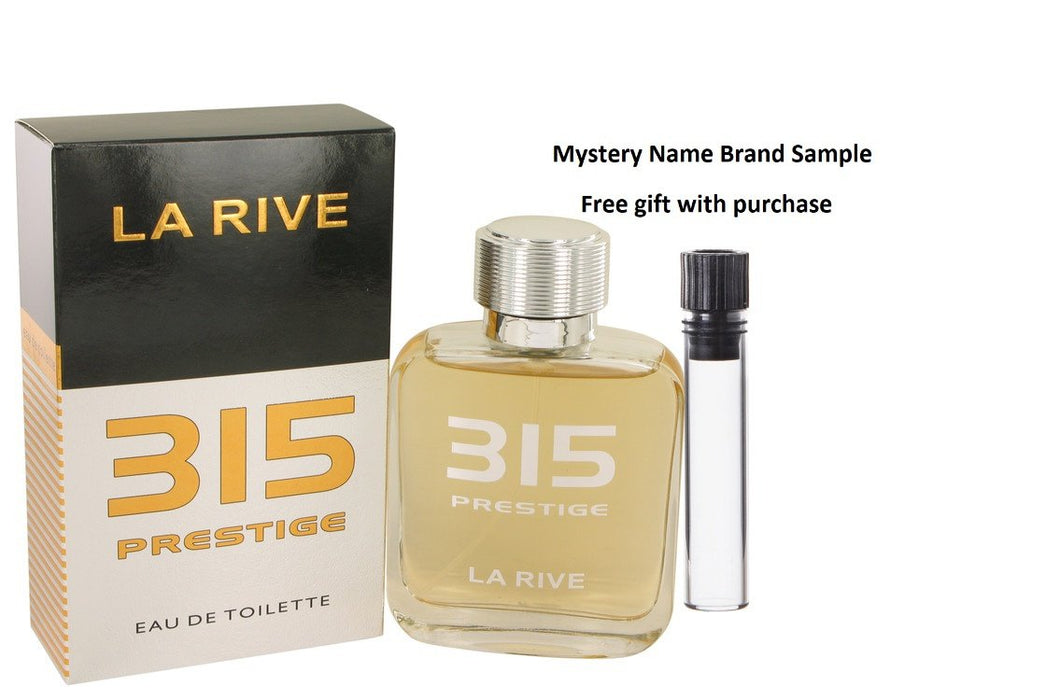 315 Prestige by La Rive Eau DE Toilette Spray 3.3 oz And a Mystery Name brand sample vile