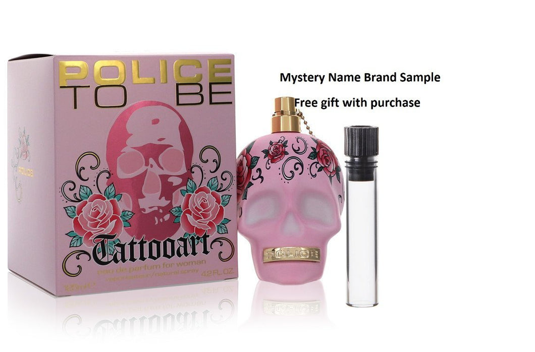 Police To Be Tattoo Art by Police Colognes Eau De Parfum Spray 4.2 oz And a Mystery Name brand sample vile