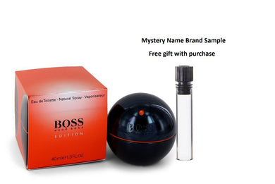 Boss In Motion Black by Hugo Boss Eau De Toilette Spray 1.3 oz And a Mystery Name brand sample vile