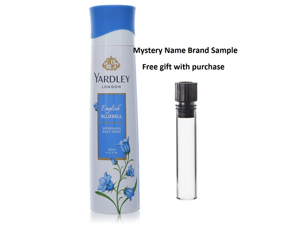 English Bluebell by Yardley London Body Spray 5.1 oz And a Mystery Name brand sample vile