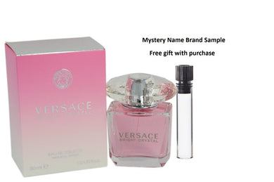 Bright Crystal by Versace Eau De Toilette Spray 1 oz And a Mystery Name brand sample vile