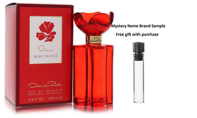 Oscar Ruby Velvet by Oscar De La Renta Eau De Toilette Spray 3.4 oz And a Mystery Name brand sample vile