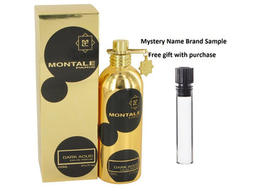 Montale Dark Aoud by Montale Eau De Parfum Spray (Unisex) 3.4 oz And a Mystery Name brand sample vile