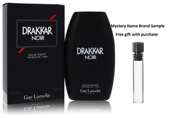 DRAKKAR NOIR by Guy Laroche Eau De Toilette Spray 3.4 oz And a Mystery Name brand sample vile