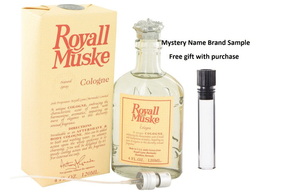 ROYALL MUSKE by Royall Fragrances All Purpose Lotion / Cologne 4 oz And a Mystery Name brand sample vile