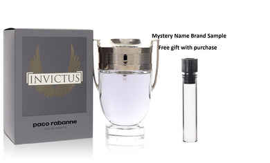 Invictus by Paco Rabanne Eau De Toilette Spray 3.4 oz And a Mystery Name brand sample vile