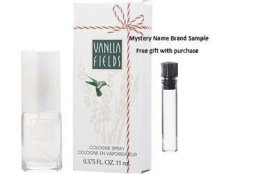 VANILLA FIELDS by Coty COLOGNE SPRAY 0.375 OZ MINI for WOMEN And a Mystery Name brand sample vile