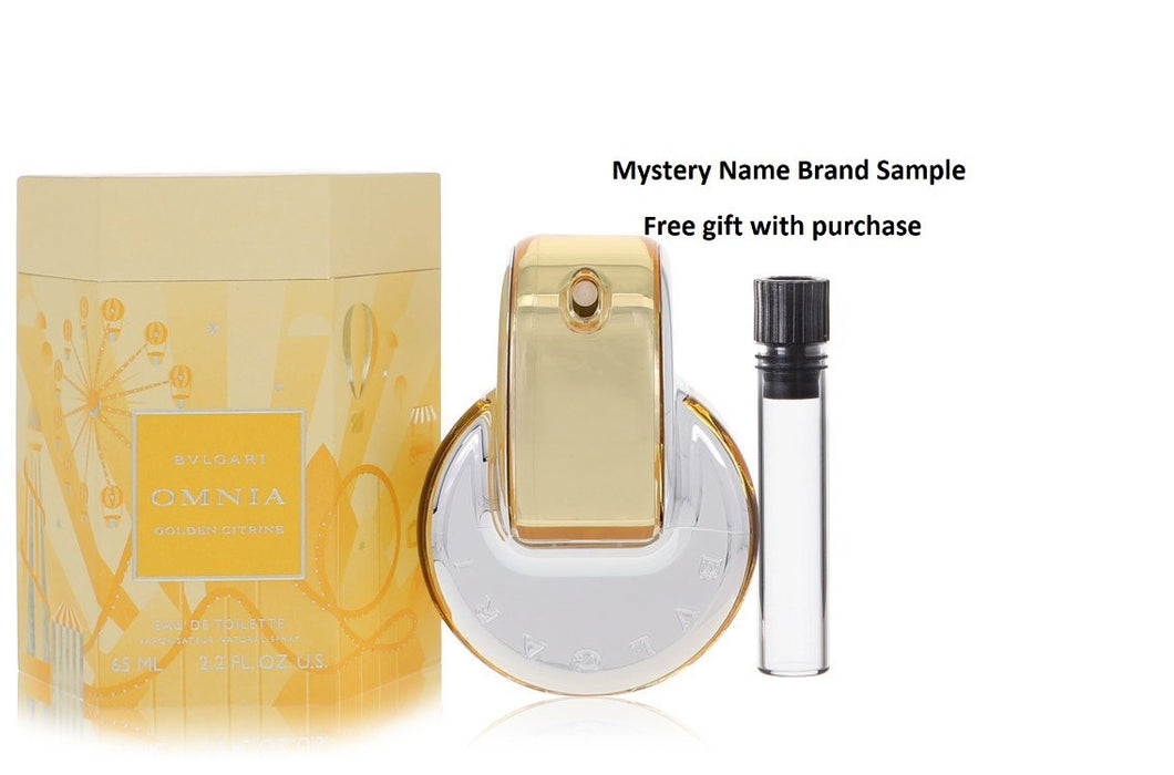 Omnia Golden Citrine by Bvlgari Eau De Toilette Spray 2.2 oz And a Mystery Name brand sample vile