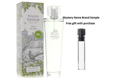 Lily of the Valley (Woods of Windsor) by Woods of Windsor Eau De Toilette Spray 3.4 oz And a Mystery Name brand sample vile