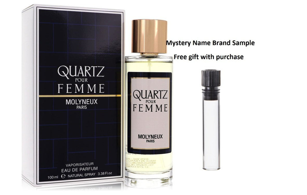 QUARTZ by Molyneux Eau De Parfum Spray 3.4 oz And a Mystery Name brand sample vile