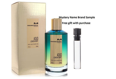 Mancera Aoud Lemon Mint by Mancera Eau De Parfum Spray (Unisex) 4 oz And a Mystery Name brand sample vile