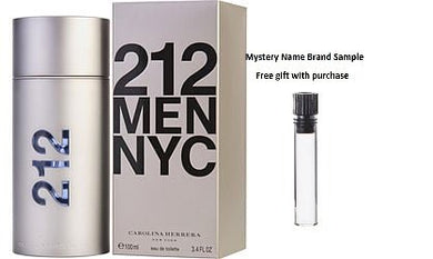 212 by Carolina Herrera EDT SPRAY 3.4 OZ for MEN And a Mystery Name brand sample vile