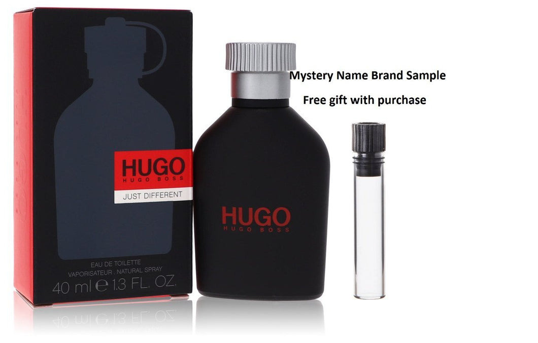 Hugo Just Different by Hugo Boss Eau De Toilette Spray 1.3 oz And a Mystery Name brand sample vile