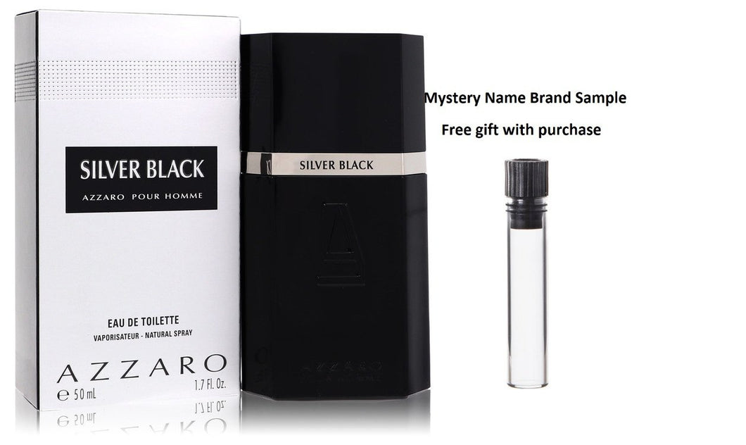 Silver Black by Azzaro Eau De Toilette Spray 1.7 oz And a Mystery Name brand sample vile