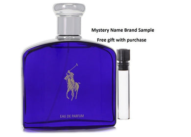 Polo Blue by Ralph Lauren Eau De Parfum Spray (Tester) 4.2 oz And a Mystery Name brand sample vile