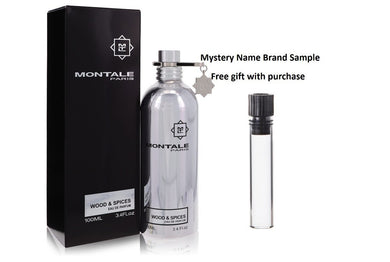 Montale Wood & Spices by Montale Eau De Parfum Spray 3.4 oz And a Mystery Name brand sample vile