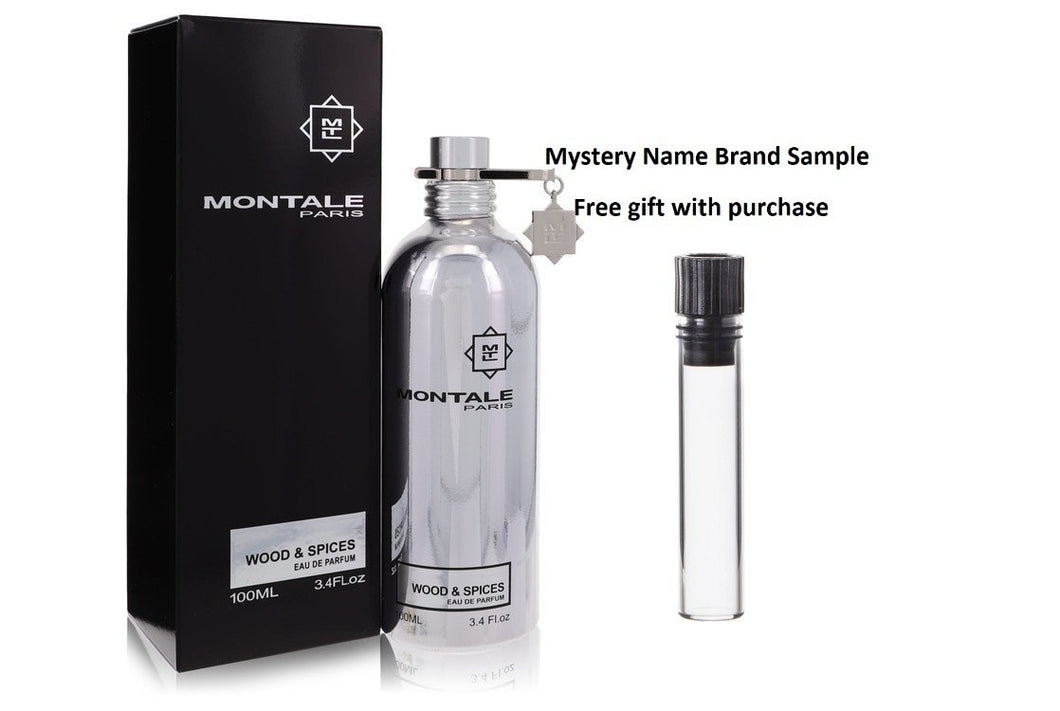 Montale Wood & Spices by Montale Eau De Parfum Spray 3.4 oz And a Mystery Name brand sample vile