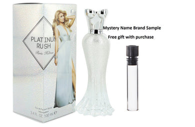Paris Hilton Platinum Rush by Paris Hilton Eau De Parfum Spray 3.4 oz And a Mystery Name brand sample vile