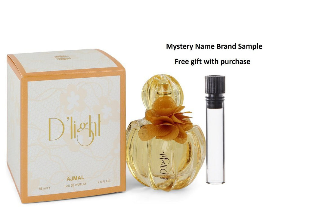 Ajmal D'light by Ajmal Eau De Parfum Spray 2.5 oz And a Mystery Name brand sample vile