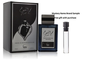 Najum Al Shuyukh Khusoosi by Khususi Eau De Parfum Spray 3 oz And a Mystery Name brand sample vile