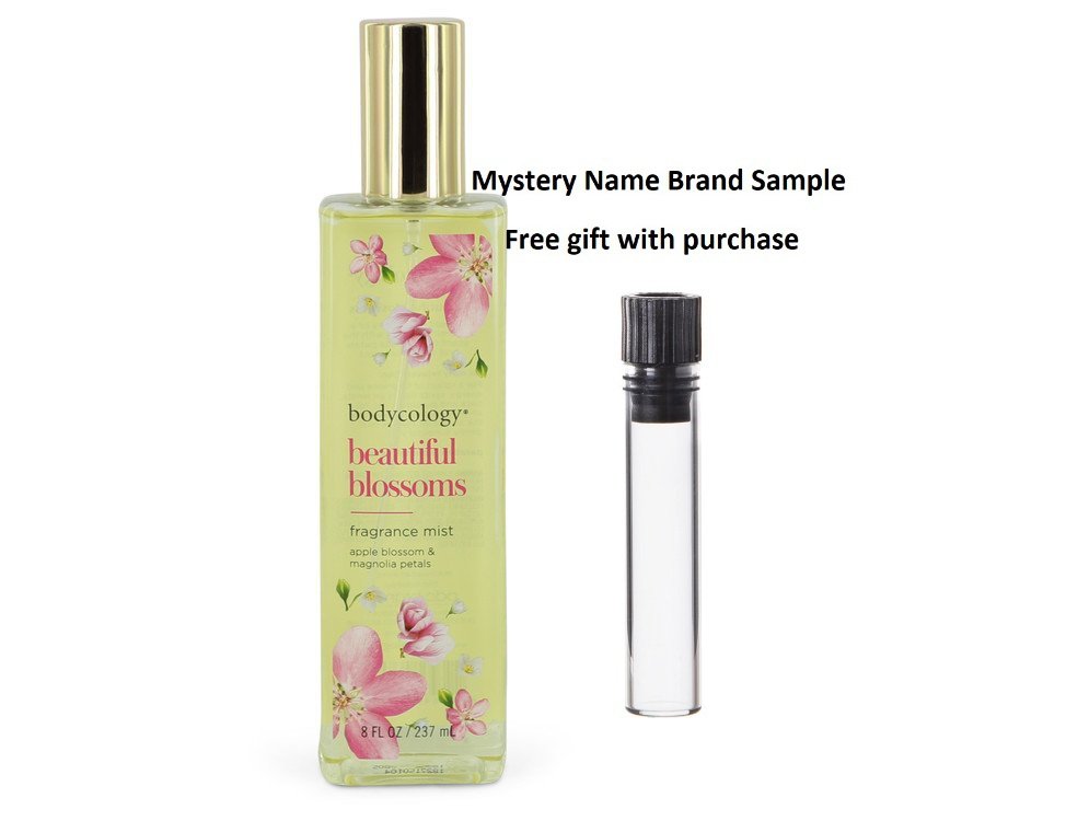 Bodycology Beautiful Blossoms by Bodycology Fragrance Mist Spray 8 oz And a Mystery Name brand sample vile