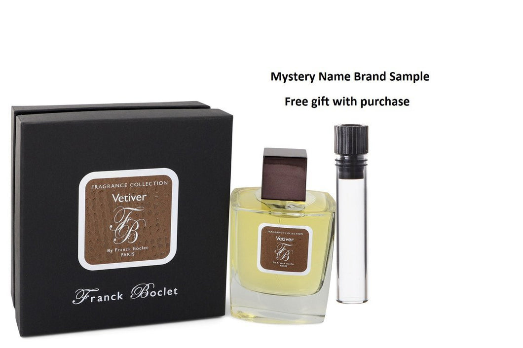 Franck Boclet Vetiver by Franck Boclet Eau De Parfum Spray (Unisex) 3.3 oz And a Mystery Name brand sample vile