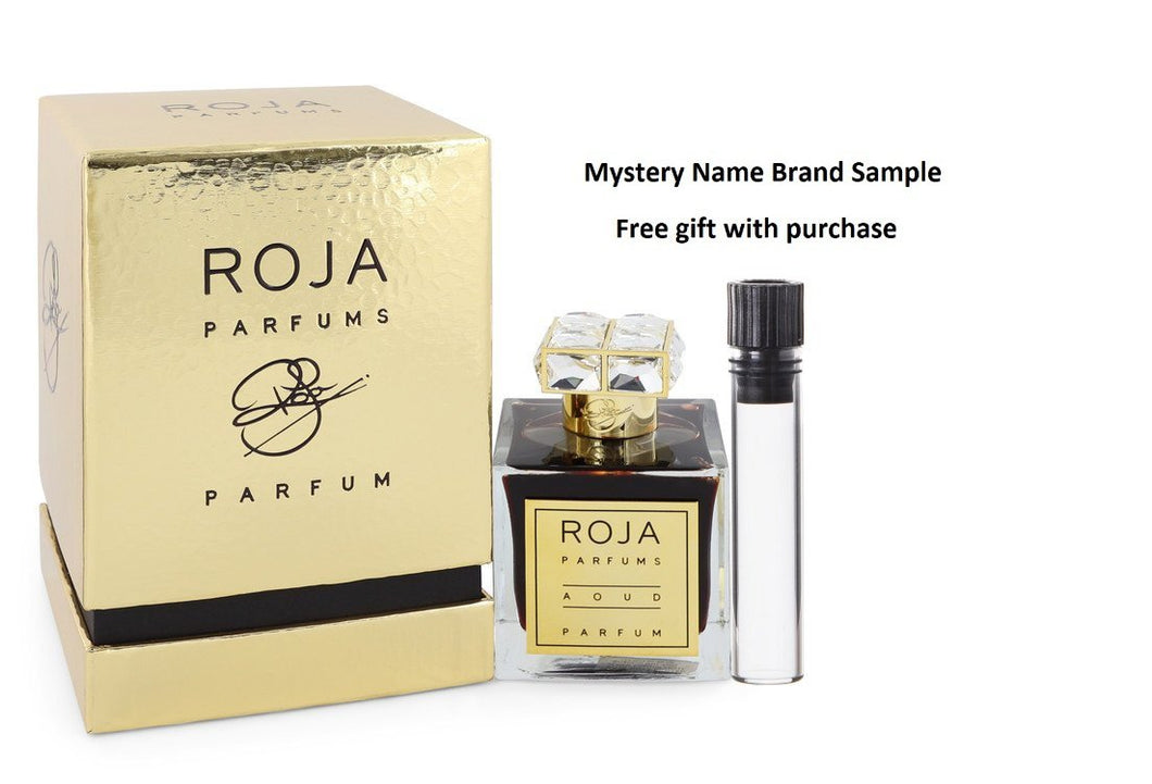 Roja Aoud by Roja Parfums Extrait De Parfum Spray (Unisex) 3.4 oz And a Mystery Name brand sample vile