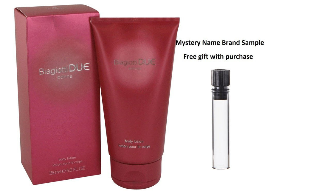 Due by Laura Biagiotti Body Lotion 5 oz And a Mystery Name brand sample vile