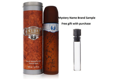 CUBA BLUE by Fragluxe Eau De Toilette Spray 3.4 oz And a Mystery Name brand sample vile