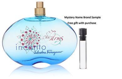 Incanto Charms by Salvatore Ferragamo Eau De Toilette Spray (Tester) 3.4 oz And a Mystery Name brand sample vile